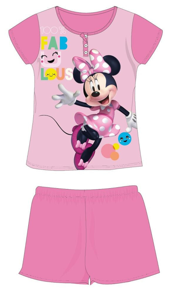 Rózsaszín Disney Minnie Mouse rövid ujjú pizsama 104-es méretben