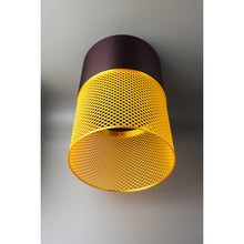 Loom Moro Aura 3D printed lamp in cocoa brown and golden yellow