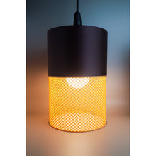 Dark brown and golden-brown 3D printed Loom Moro Dune pendant light with openwork shade