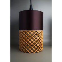 Vertex Moro Dune 3D printed pendant lamp in warm ochre yellow and dark brown