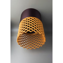 Vertex Moro Dune 3D printed pendant lamp in warm ochre yellow and dark brown