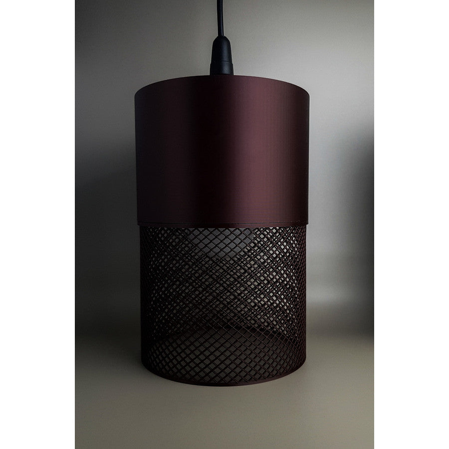 Loom Moro Max dark cocoa brown 3D printed pendant light with textured lower shade