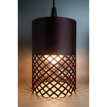 Dark brown 3D printed Moro Max lamp with open lattice design