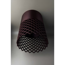 Dark brown 3D printed Moro Max lamp with open lattice design