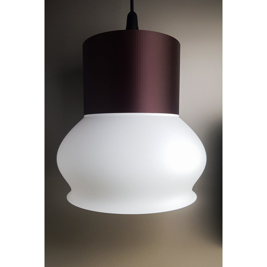 Nava Moro Ivory 3D printed pendant light with cocoa-brown and matte ivory finish