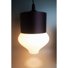 Teara Moro Ivory 3D printed pendant light with dark cocoa-brown upper section and ivory rounded lower shade