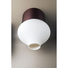 Teara Moro Ivory 3D printed pendant light with dark cocoa-brown upper section and ivory rounded lower shade