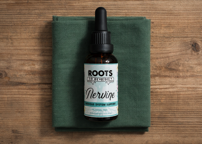 Nervine nervous system support herbal extract bottle