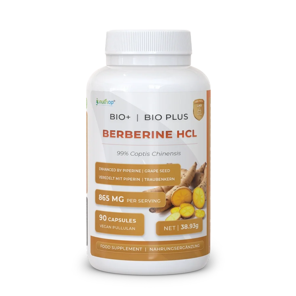 Nutriop® Bio-Enhanced Berberine HCL 865mg - Dual-Source Metabolic AMPK Activator (90 Capsules)-0