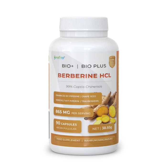 Nutriop® Bio-Enhanced Berberine HCL 865mg - Dual-Source Metabolic AMPK Activator (90 Capsules)-0