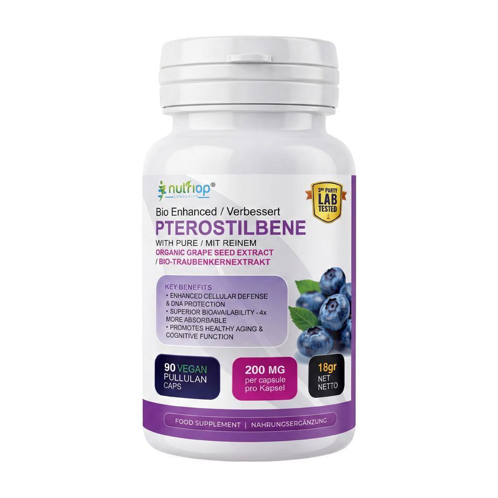 Nutriop® Pterostilbene Extreme + Grape Seed Extract — High-Absorption SIRT1 Activator (90 Capsules)-0