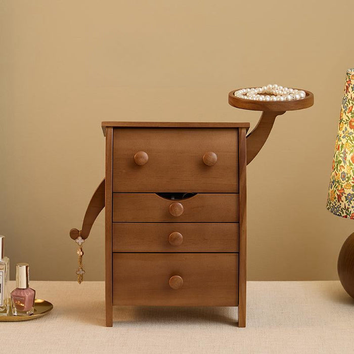 Robot-shaped solid wood jewelry box for organizing rings, necklaces, and bracelets