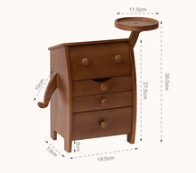 Robot-shaped solid wood jewelry box for organizing rings, necklaces, and bracelets