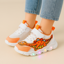 Kék LED-es dinoszauruszos gyerek sneaker