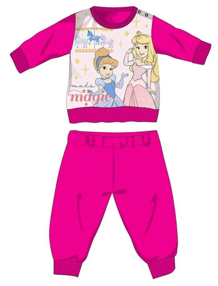 Pink Disney Hercegnők téli baba pizsama 86-os méretben