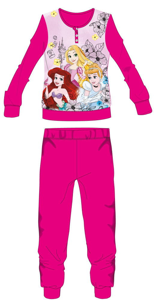 Pink Disney Hercegnők polár gyerek pizsama 116-os méretben