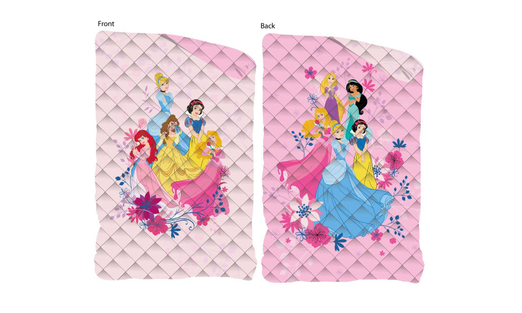 Disney Hercegnők mintás kétoldalas ágytakaró 170 x 260 cm