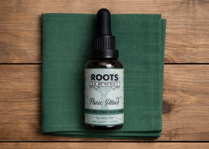 Panic Attack herbal stress relief extract in 1 oz bottle