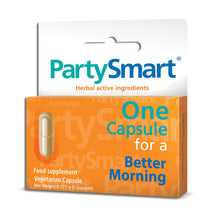 Himalaya PartySmart herbal supplement capsules in 12 capsule canister