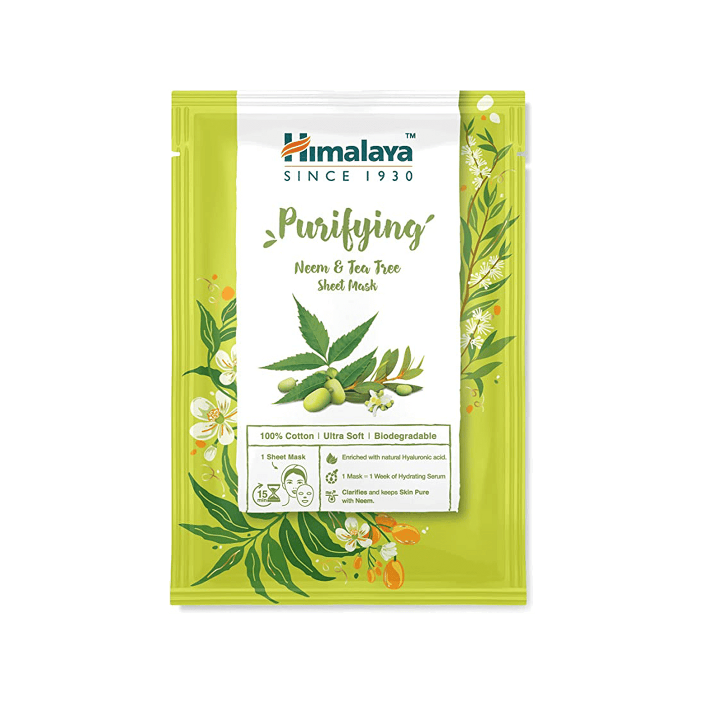 Himalaya Purifying Neem & Tea Tree Sheet Mask - 30ml-0