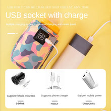Terepmintás kék USB cumisüveg-melegítő kábellel