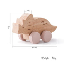 Bükkfa dinoszaurusz játékautó kerekekkel