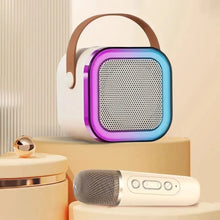 Fehér mini Bluetooth karaoke szett 1 mikrofonnal