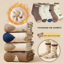 Cozy Kids Bear Stripe Socks – 5 Pairs, Ages 3–12-0