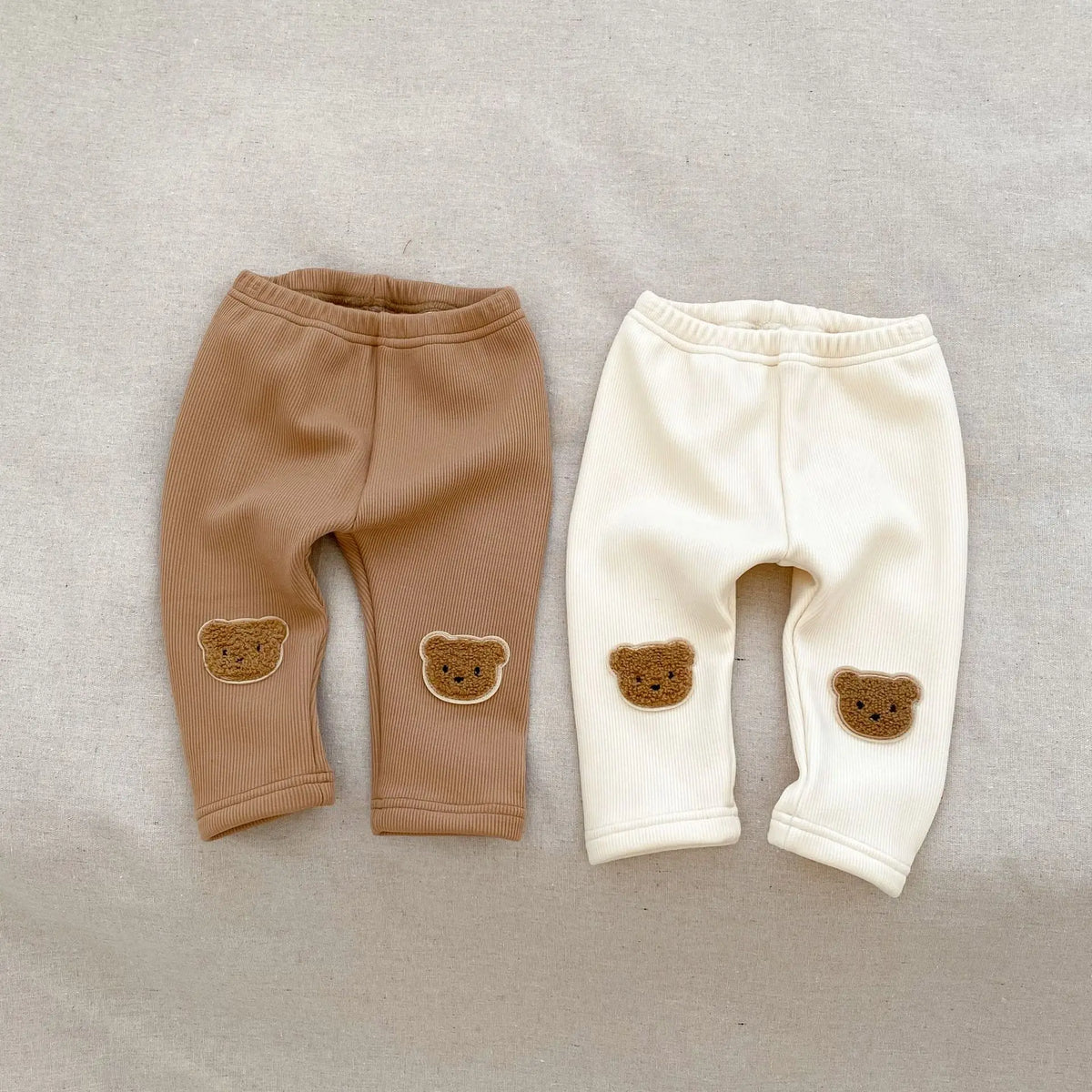 Bélelt gyerek leggings mackós díszítéssel