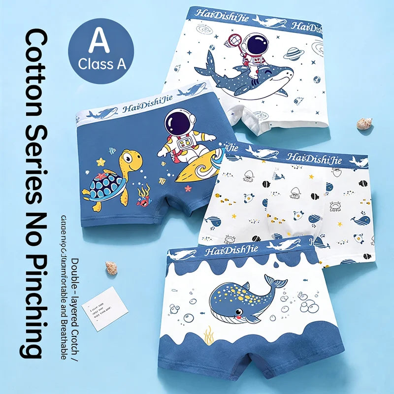 Boys Cotton Boxer Pack 4 Pcs – Ages 2–14-0