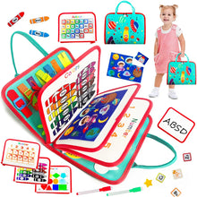 Szivárványos Montessori busy board kisgyermekeknek