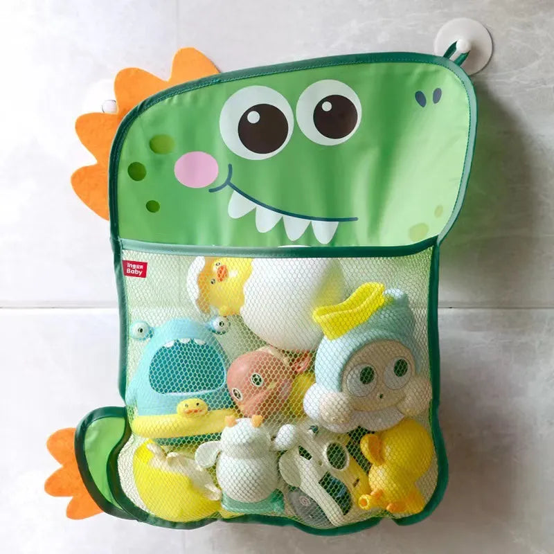 Dinoszauruszos fürdőszobai tárolóháló gyerekeknek