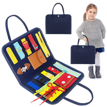 Szivárványos Montessori busy board kisgyermekeknek