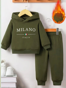 Baby Boys Fleece Hoodie Set – Ages 6M–3Y-6