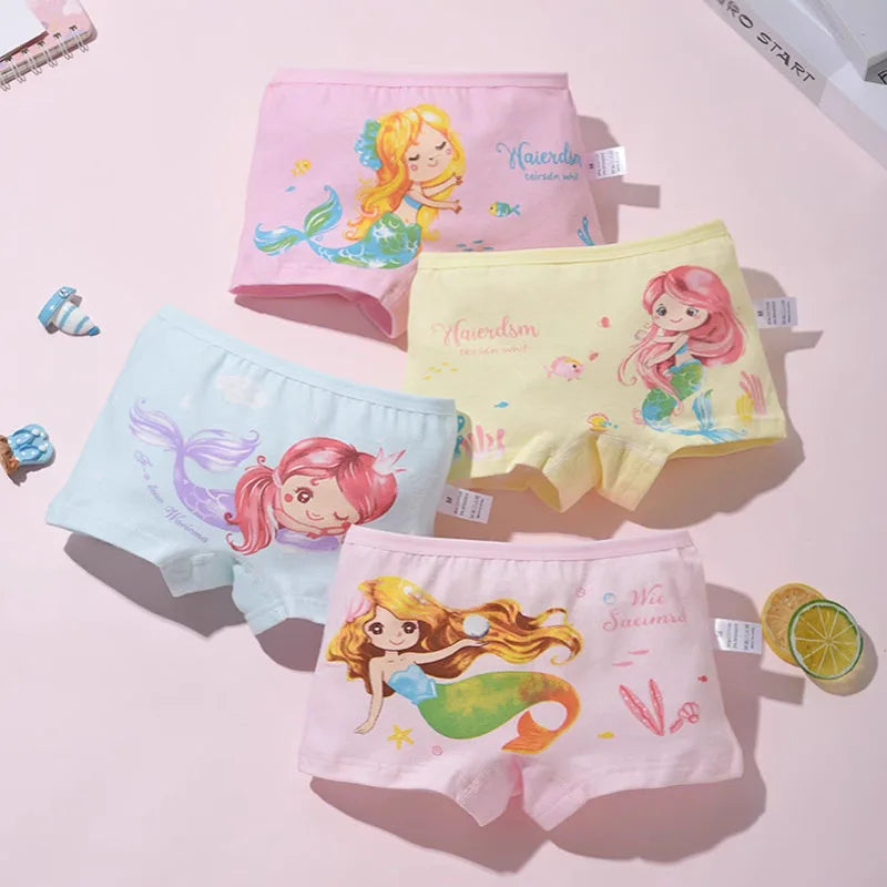 Girls Mermaid Cotton Boxer Pack 4 Pcs – Ages 2–10-10