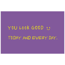 Pink “You Look Good” entryway doormat for front door, hallway, or porch