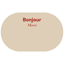 Pink Bonjour entryway doormat for front door, hallway, or porch