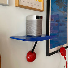 Solid wood wall organizer shelf for compact home storage
