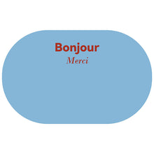 Pink Bonjour entryway doormat for front door, hallway, or porch