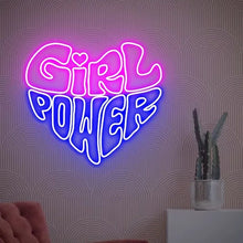 Girl Power LED neon wall sign for modern room decor