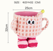Little monster woven storage basket for organizing small household items