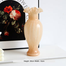 Vintage French style green glass vase for flowers and home decor