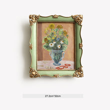 Retro Nordic wall art painting with resin frame for modern home decor
