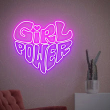 Girl Power LED neon wall sign for modern room decor