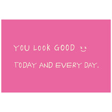Pink “You Look Good” entryway doormat for front door, hallway, or porch