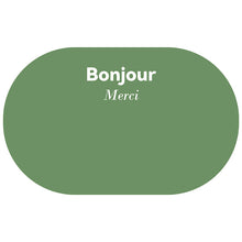 Pink Bonjour entryway doormat for front door, hallway, or porch