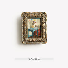 Retro Nordic wall art painting with resin frame for modern home decor
