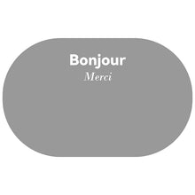Pink Bonjour entryway doormat for front door, hallway, or porch