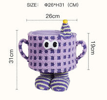 Little monster woven storage basket for organizing small household items