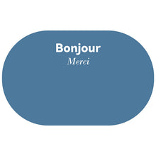 Pink Bonjour entryway doormat for front door, hallway, or porch